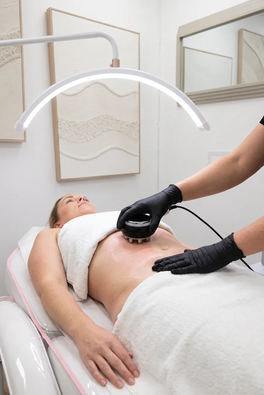 A body contouring treatment on the stomach