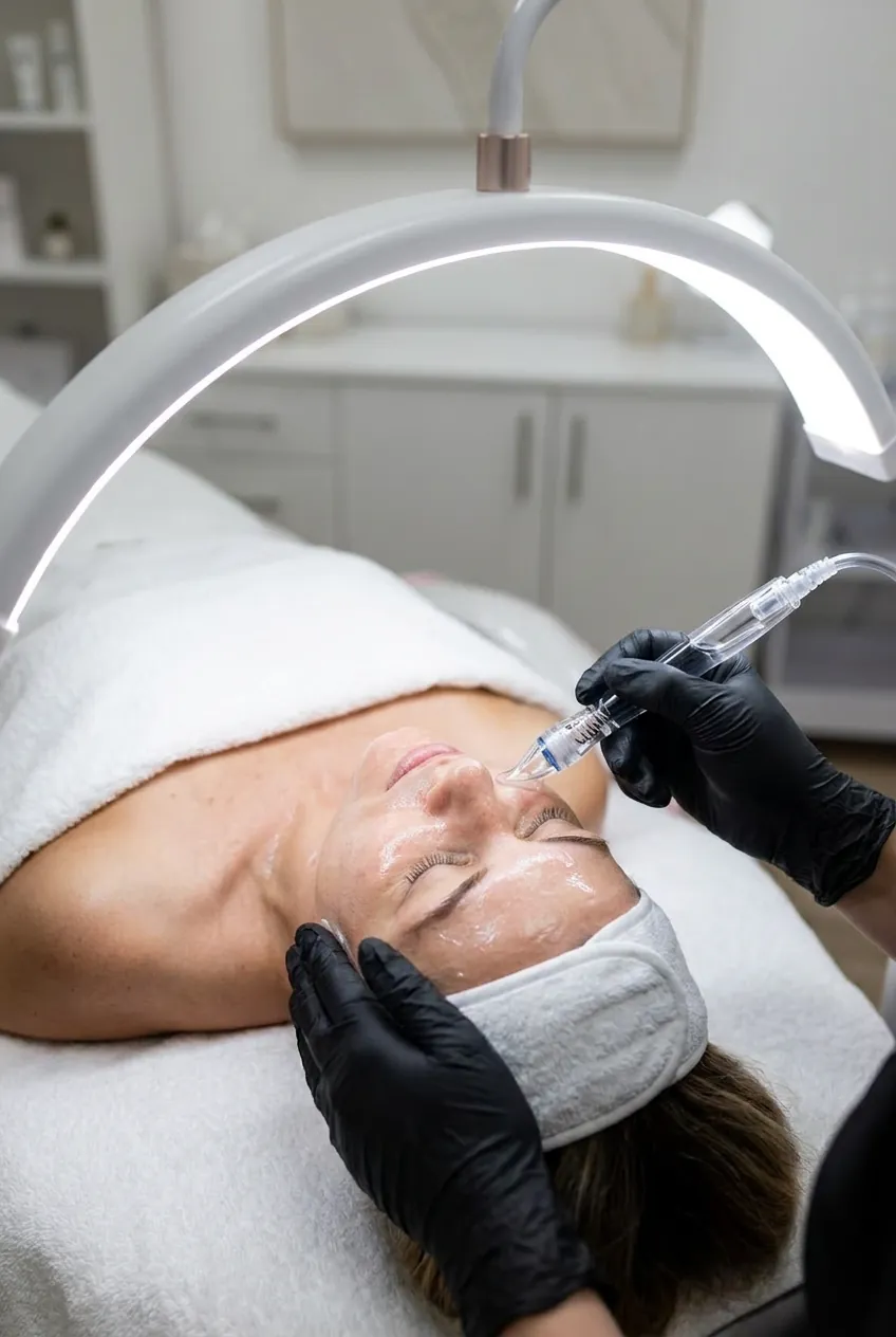 An Express Hydro-Facial deep cleansing the skin