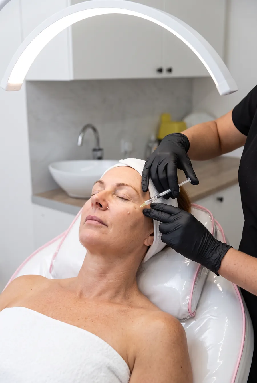A Profhilo skin booster treatment being performed