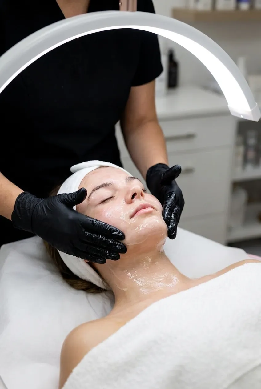 A gentle Teen Facial in progress